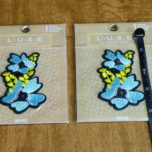 Luxe Patches Flower Applique Retro Lot of 2 Patches - Picture 5 of 7